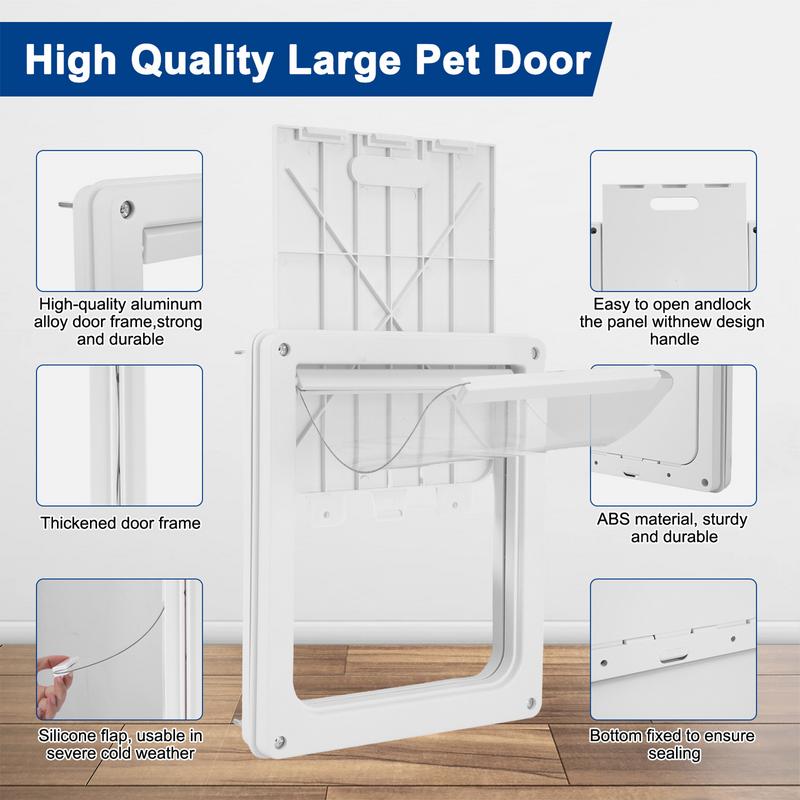 Dog Door For Wall Weatherproof Pet Door With Locking Panel Lightweight Pet Safe Dog Door With Transparent Flap