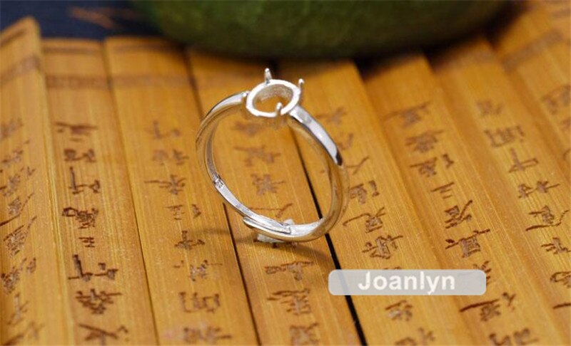 Joanlyn Ring Blank for 6x7mm/7x9mm/9x11mm/10x12mm/12x16mm/13x18mm Oval Cabochons 925 Silver Adjustable Band Ring Base JZ006