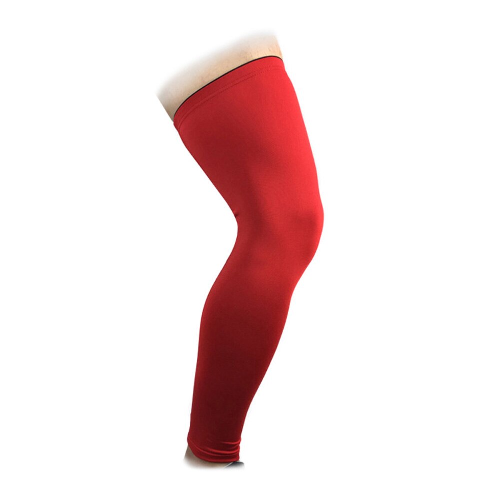 2pcs Basketball Knee Pads Long Leg Sleeve Sport Protector Cycling UV Sun Leg Warmers ED: Red / M