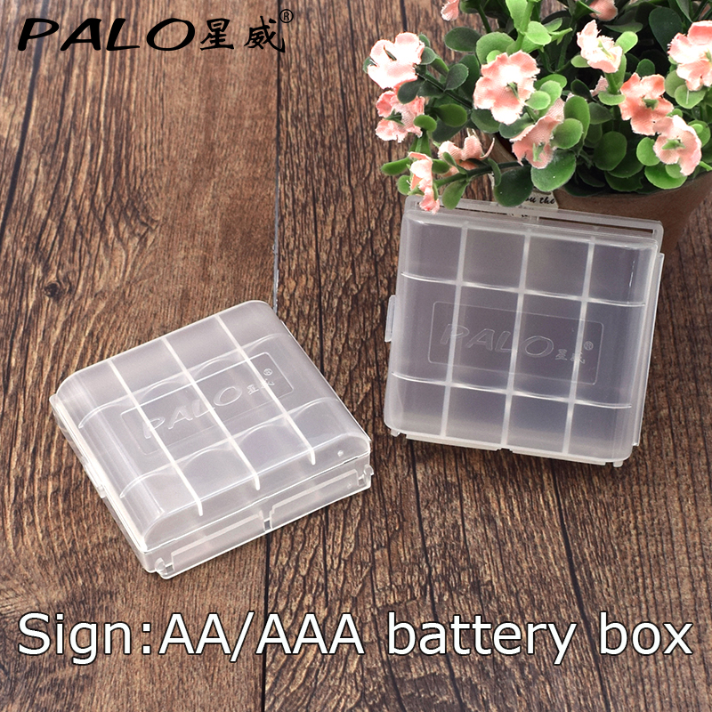 Palo 2 Stks/set Draagbare Kleine Batterij Case Houder Hard Plastic Pretty Opbergdozen Voor Aa Aaa Batterijen
