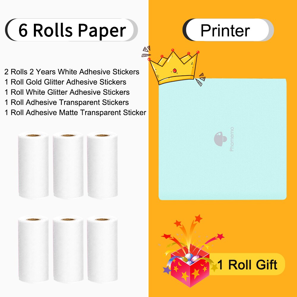 Phomemo M02 Thermal Printer Impresora Portátil Print Pocket Mini Label Sticker Maker Wireless Mobile Phone Printer