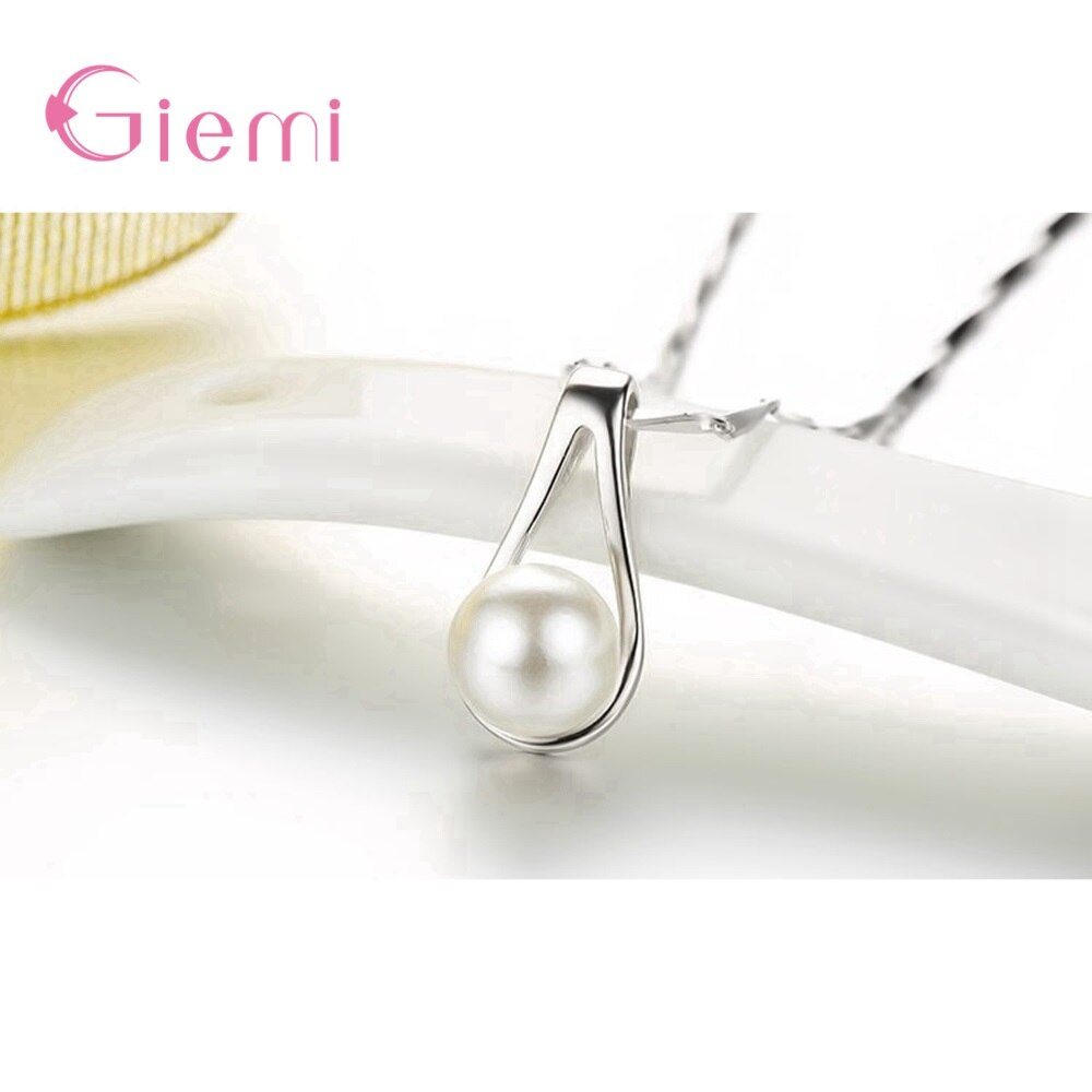 925 Sterling Zilveren Hanger Ketting Oorringen Sieraden Set Voor Vrouwen Partij Trendy Stijl Parels