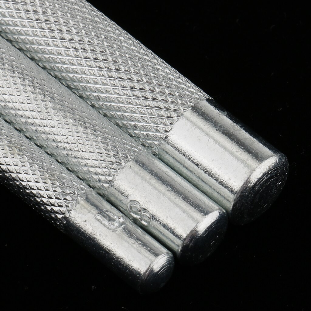 3 Pieces Leather Die Punch Tools for Snap Button Press Stud Coat Rivet Fastener for Clothing Handbags Canvas Webbing Craft