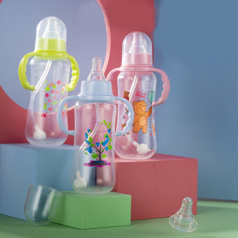 280Ml Pasgeboren Baby Fles Pp Plastic Standaard Kaliber Baby Feeder Jongen Meisje Water Fles Drinkwater Borst-Achtige gevoel