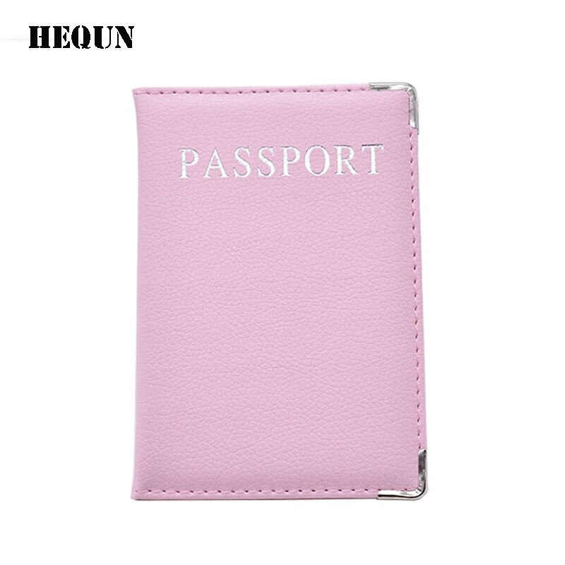 Traveling Passport Cover Pink Women Solid Pu Leather Passport Holder Multifunctioncal Go Abroad Passport Case