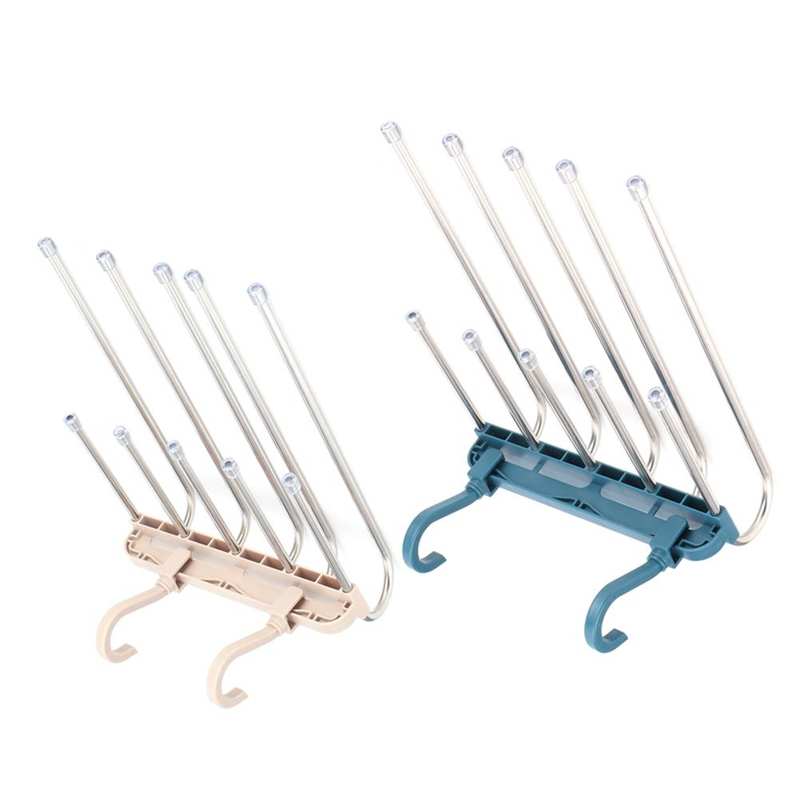 Percha de pantalones plegable telescópica multicapa, estante de almacenamiento para dormitorio, armario, organizador de ropa