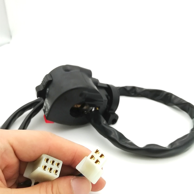 Suuonee Motorfiets Hoorn Schakelaar, Universele 22mm 7/8 Inch Hoorn Knop Schakelaar Motorfiets Stuur Knop Met Kabel