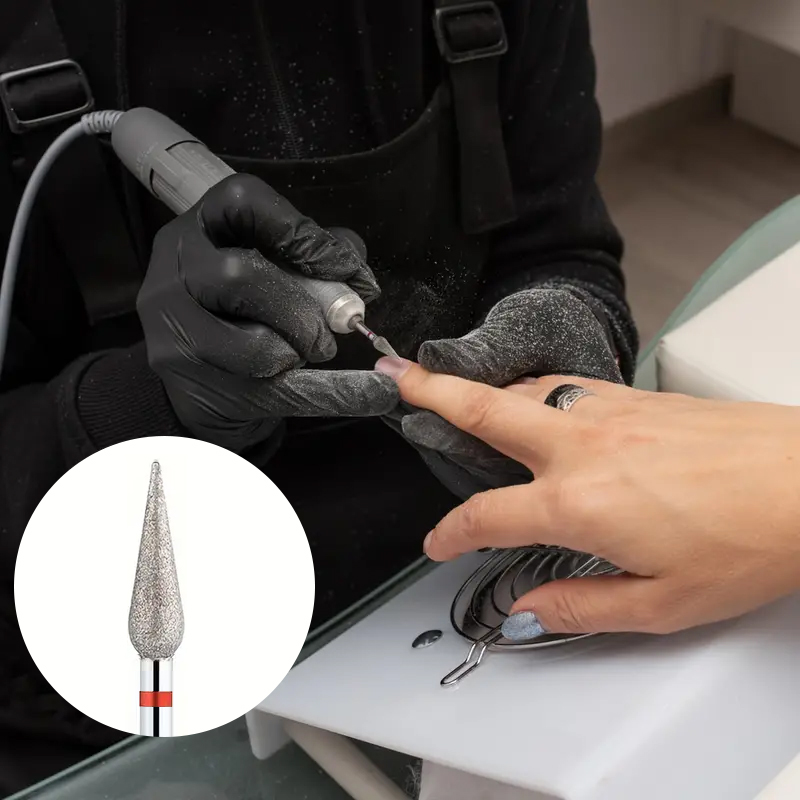 1 stk. diamant neglebåndsrensende neglebor til manicure runde kegle neglebor russiske manicurebor tilbehør