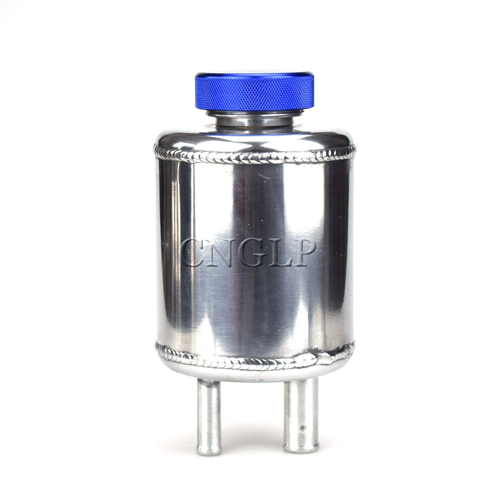 Sliver Fuel Cell Surge Tank Power Steering Tank Oil Catch Can Tank Racing Power Steering Fluid Reservoir Tank Clamps