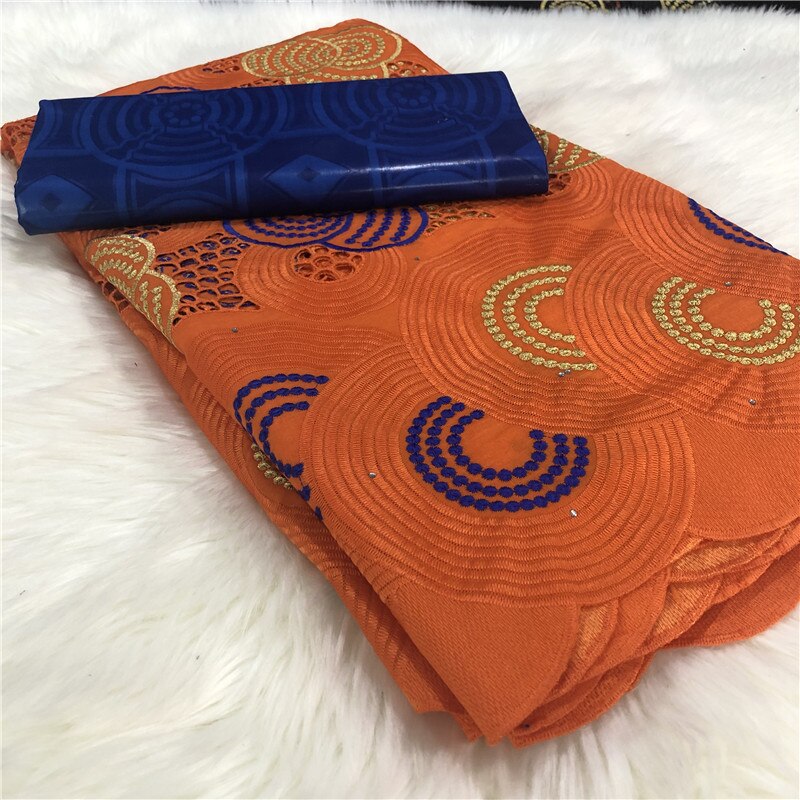 Bazin africain, tissu en brocart Riche, 5yards/lot de mélanges brodés, coton et dentelle de suisse, tissu en dentelle Damask Shadda guinée brocart: 12