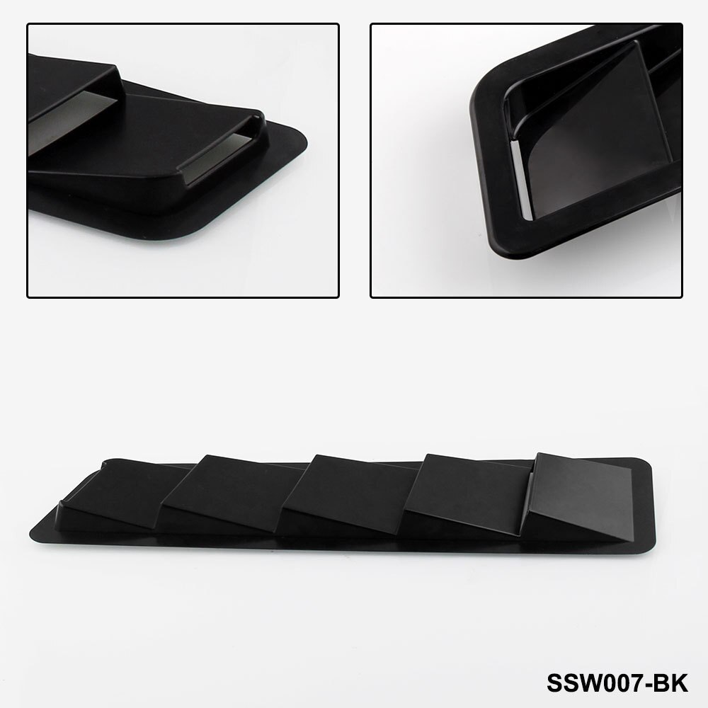 Panel de refrigeración de aire para capó de coche, rejilla de ventilación Universal, embellecedor de plástico ABS negro, 2 piezas
