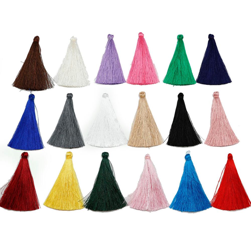 Franges en Imitation soie 2/10 pièces | Glands à suspendre, pointes de corde pour bricolage, porte-clés couture rideau accessoires pompon