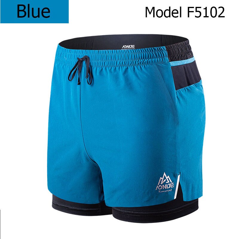 Aonijie  f5102 herre hurtigttørrende trepunkts boxershorts med indvendigt for til trail fitness maratonløb fitnesscenter: Xxl / Blå