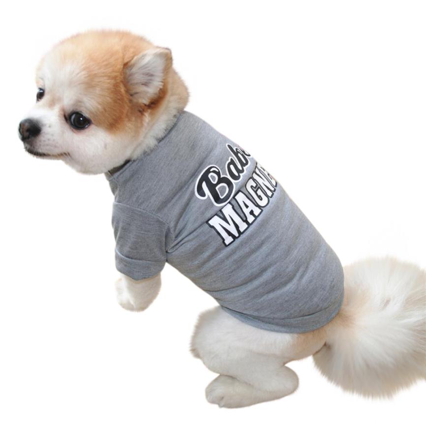 1 stk kæledyrshvalp sommerskjorte lille hund kat kæledyrstøj vest t-shirt hund sommertøj kæledyrsskjorte sødt tøj: L