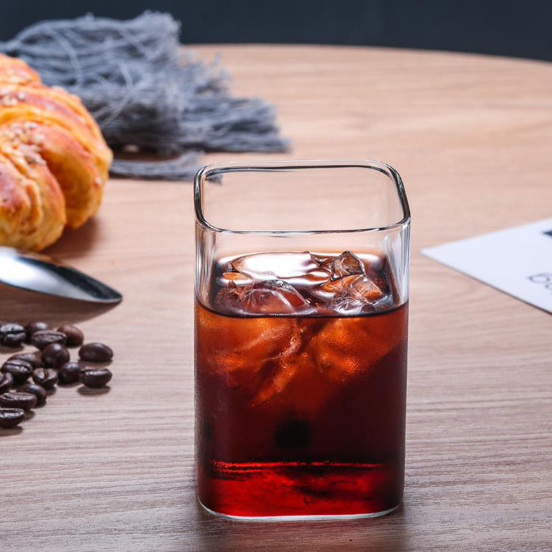 Vaso grande cuadrado Simple de vidrio transparente, vaso de gran capacidad para jugo de leche, Mousse, COPA DE AGUA, copa de vino