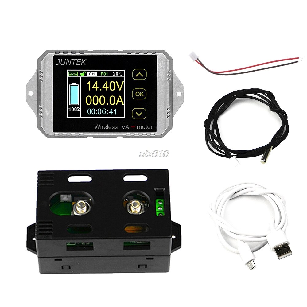 DC 400V 300A Wireless Bi-directional Voltmeter Ammeter Capacity Volt Power Meter S03