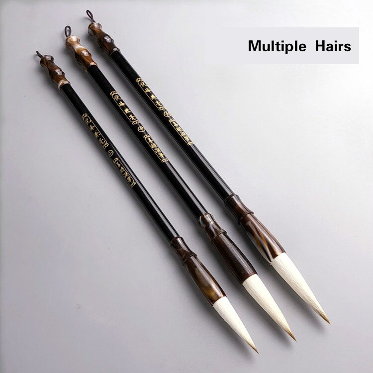 Chinese Traditional Calligraphy Brushes Pen Weasel hair Lian Pen Multiple Hair Calligraphy Writing Brush Scholar&#39;s Four Jewels