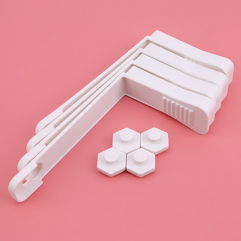 4 stuks/set thuis hotel bed pinnen quilt fixator deken pinnen vaste knoop dekbed clips beddengoed sluitingen losmaken: Wit