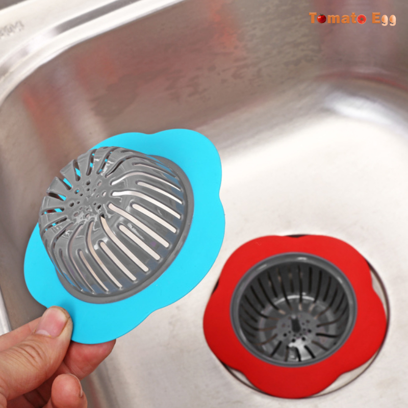 Keuken Mesh Gootsteen Afvoer Siliconen Zeef Bloemvorm Badkamer Afvoer Haarfilter Fijn Gat Afvoer Val Afval Scherm