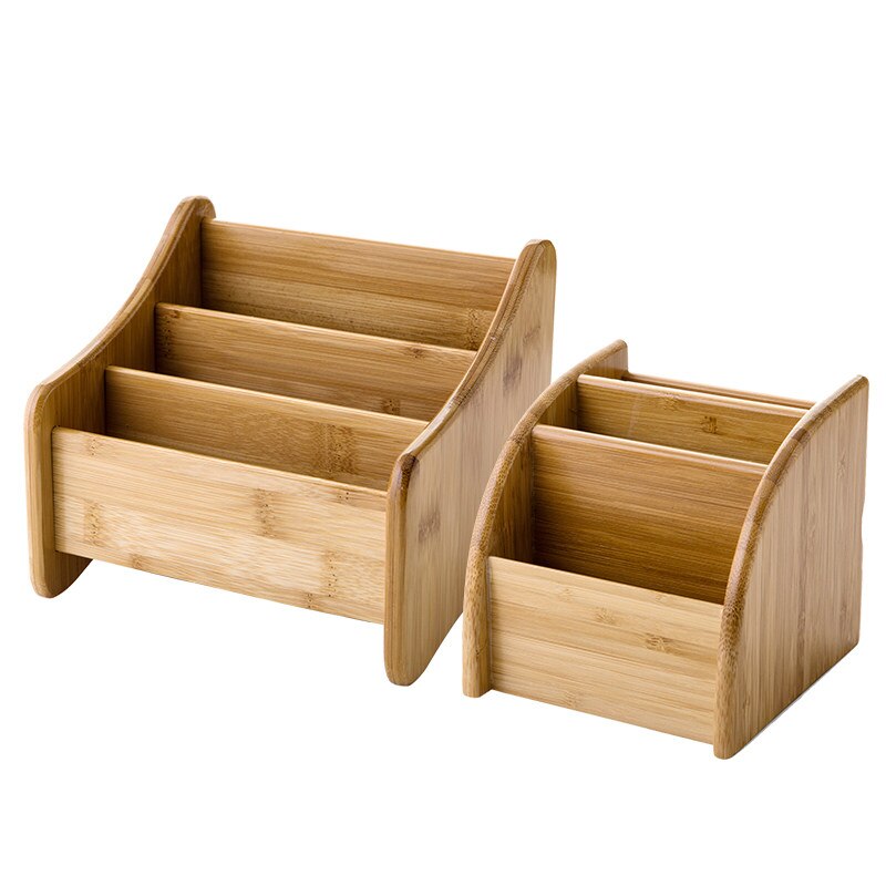 Multi-grid Bamboo Box Office Desktop Stationery Holder Makeup Organize Storage Box Remote Control Container Case