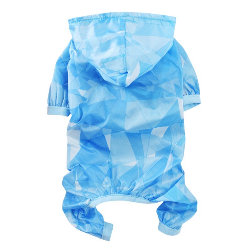 Hund regnfrakker frakker jakker til små hunde med stor opbevaringspose sporty vandtæt elastisk ærmet hundetøj: Blå / Xs