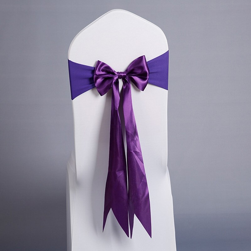 10 Stuks Satijn Stoel Sjerp Stoel Bruiloft Sjerpen Bruiloft Stoel Boog Lint Partij Stoel Band Getrouwd Verjaardagsfeestje Decoratie