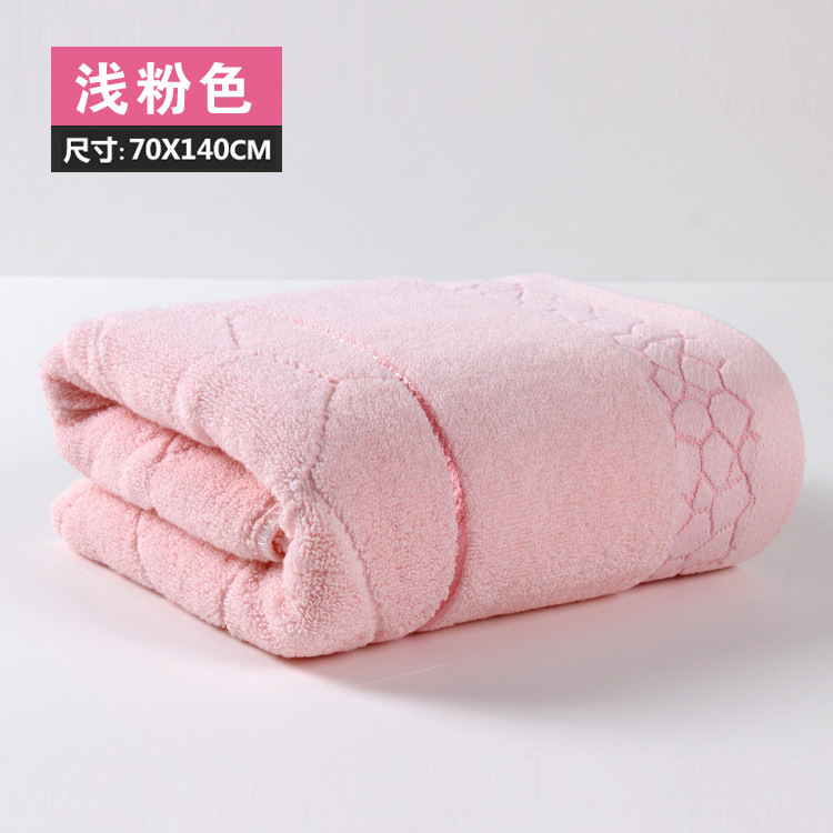 140 x 70cm badehåndklæde 100%  bomuldshåndklæde 7 farver til rådighed bomuldsfiber blødt fint vand terning tekstur jacquard håndklæder: Lyserød