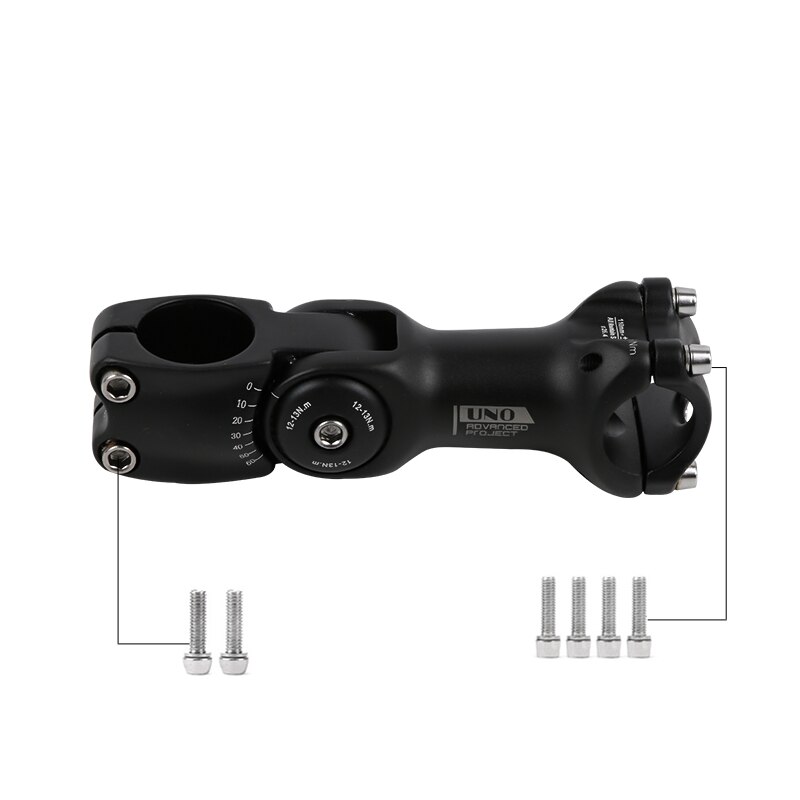 UNO Aluminium Adjustable Bike Stem Riser 25.4/31.8mm Handlebar 90mm 110mm 120MM 130MM Stem for MTB Road City Bike Bicycle part