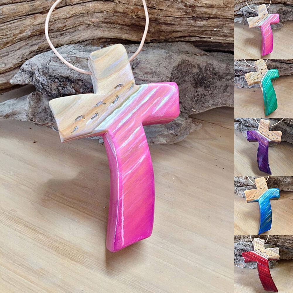 Handgemaakt Houten Kruis Hangend Ornament - Christelijke Woondecoratie - Lichtgewicht