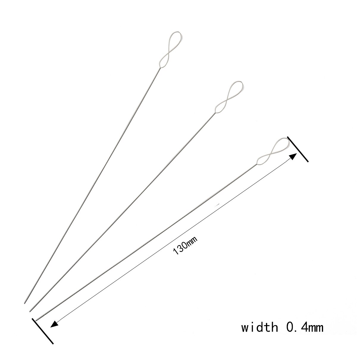 1-5Pcs Zentralen Ende Öffnung Gebogene Perlen Nadeln Edelstahl Werkzeuge Pins für bead Threading String Schnur Einfach schmuck Machen: 0.4mm 1pc 13cm