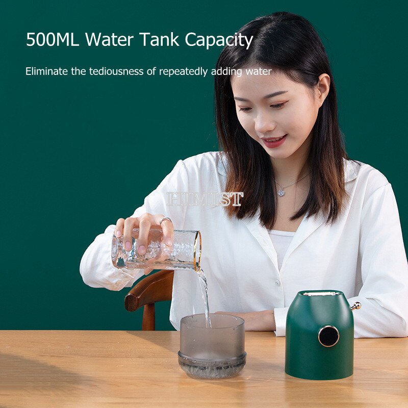 4000Mah Oplaadbare Batterij Luchtbevochtiger 500Ml Grote Capaciteit Draadloze Aroma Diffuser Mute Mist Maker Fogger Humidificador