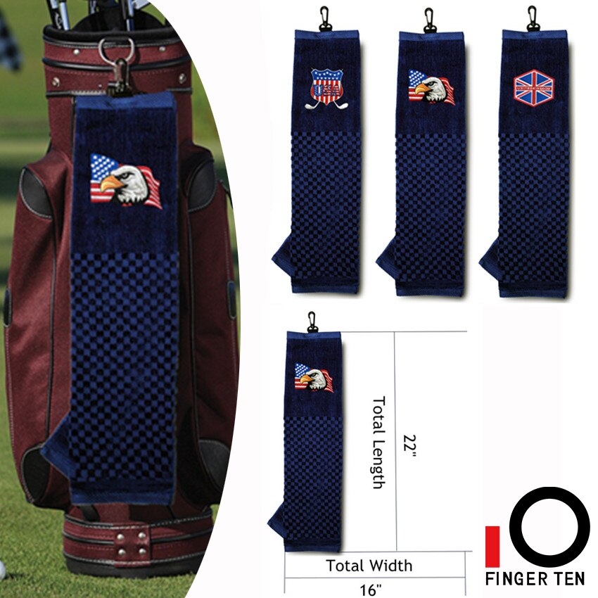 Bomull sport golfhanddukar handduk clip trippelvikt 16 & #39 ;& #39 ; x24 & #39 ;& #39 ; tum bekväm mjuk flagga eagle stil handdukar krok