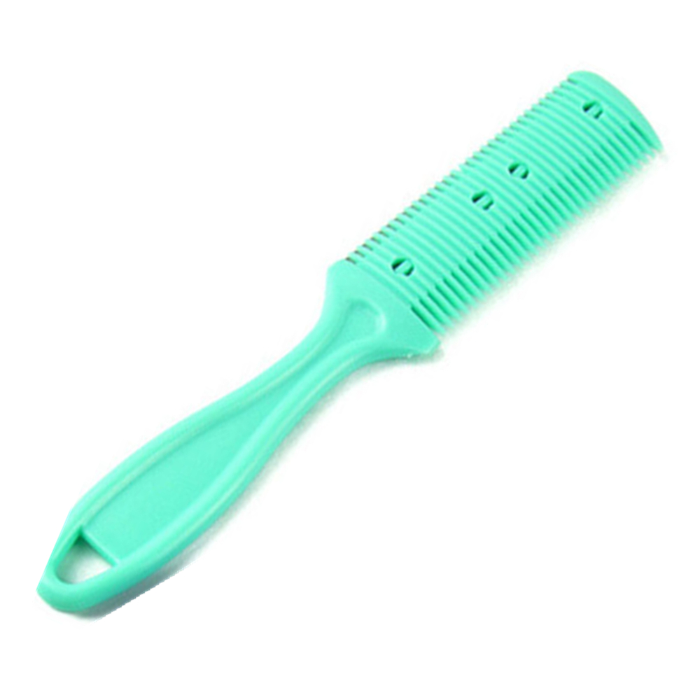 Peine para cortar el pelo con cuchillas de afeitar, cortador de pelo, herramienta de adelgazamiento, peluquero herramienta, herramientas de estilismo DIY para salón de pelo, 1 ud.: Light Green