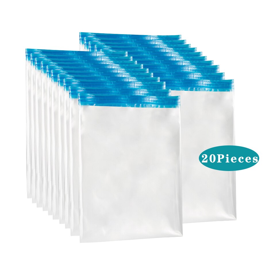 Sac de rangement sous vide transparent multi-usages, nécessaire de voyage, sacs d'emballage à Compression pour vêtements, gain d'espace, anti-poussière: 50x70cm / 20 Pieces