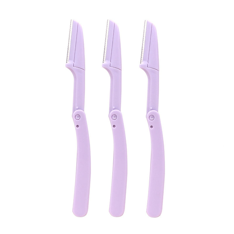 Karsyngirl 3pcs Vouw Wenkbrauw Trimmer Schaar Haar Remover Wenkbrauw Kam Scheermes Wenkbrauw Clip Makeup Tools Gezicht Scheermes voor Vrouwen: MULTICOLOR