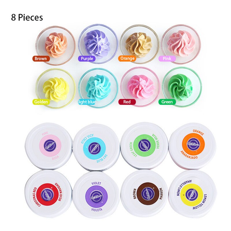 Wilton matfärg 4/8 färg set bakning råmaterial kakkräm matfärg gel bakverktyg för kakor kökstillbehör