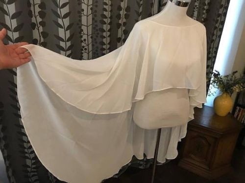 Boléro en mousseline blanc ivoire noir, Simple manteau de mariage, châle, cache-épaule