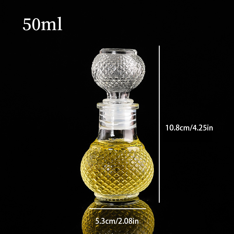 1 buc 50ml sticle mici transparente goale de whisky, vin, sticle mini de alcool din sticlă cu capac cu filet, decantor de whisky: Portocale