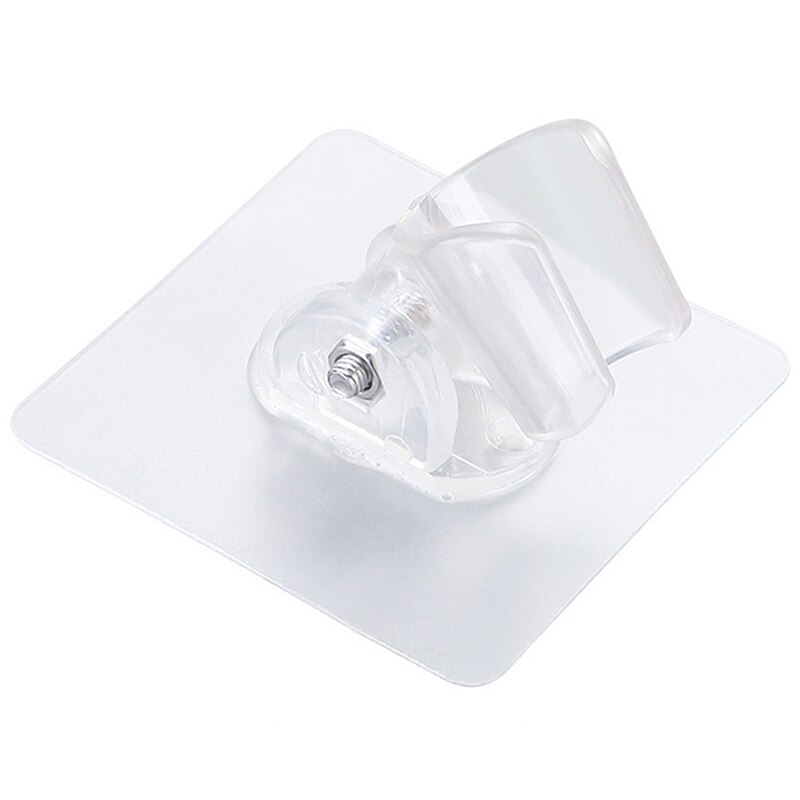 Shower Head Holder Self-adhesive Adjustable Handheld Drill-free Showerhead Rack Punch-free Chrome Bathroom Wall Mount Bracket: Transparent