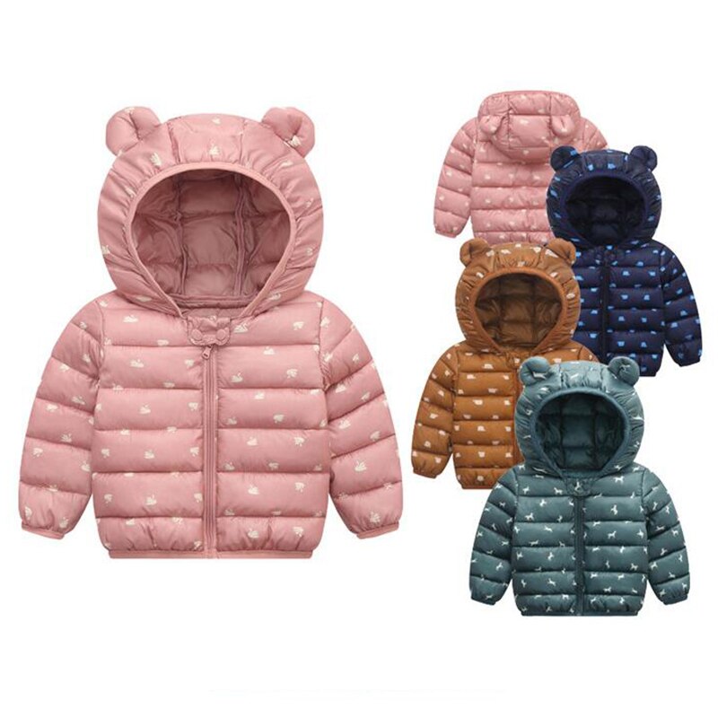 Jongens meisjes winter dons print kleding baby coole kleding voor 12m-5 jaar kinderen jongens en meisjes top
