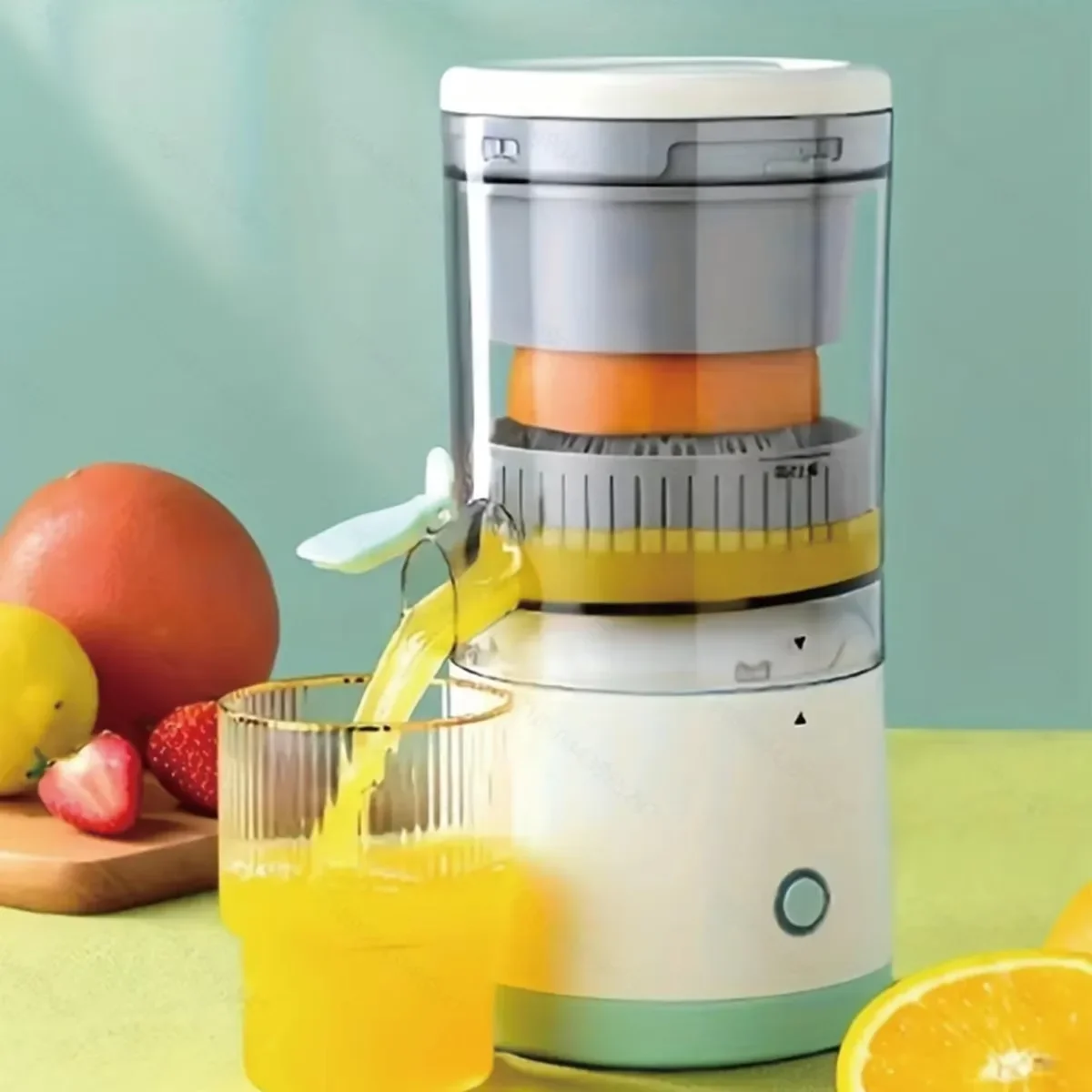 1PC - Draagbare USB oplaadbare sapcentrifuge - Automatische fruitblender voor vers sinaasappel- en citroensap, draadloos!: Default Title