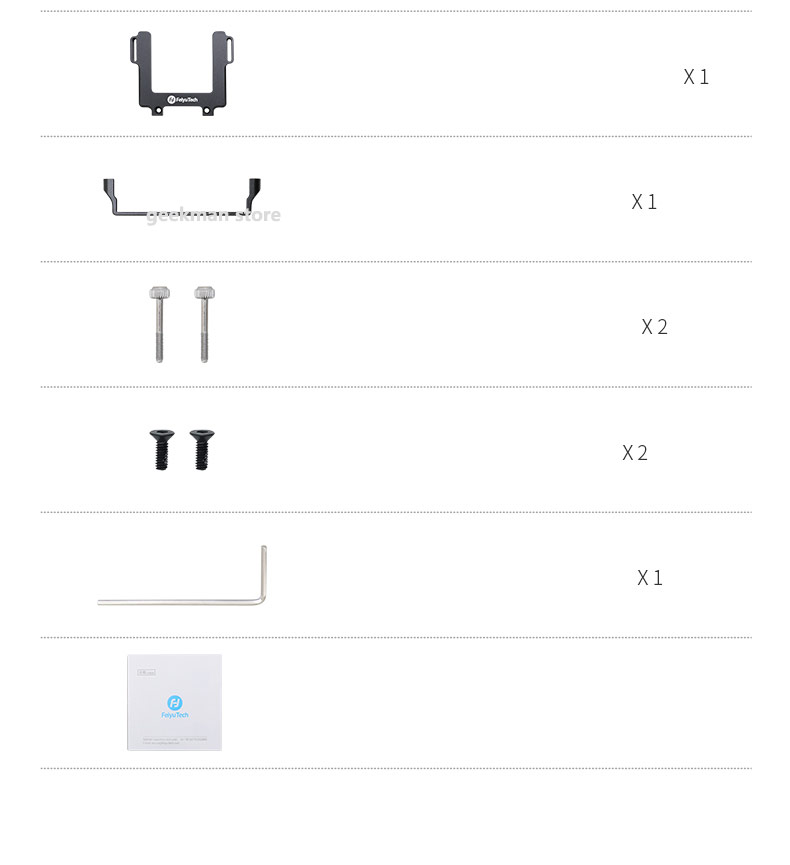 Feiyutech fixtur gopro helt 8 handling kamera stativ adapter til  g6 wg2x wg2 gimbal til gopro 5/6/7, osmo handling, ricca, xiaoyi, sjcam