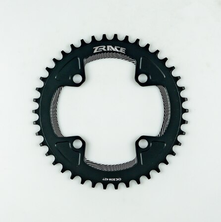 Zrace kettingbladen kettingwielen 40t/42t/44t/46t/48t/50t/52t bcd 104, smalle tanden  al7075 cnc, mtb/race/vouwfiets/gravelbikes: Zwart 40t