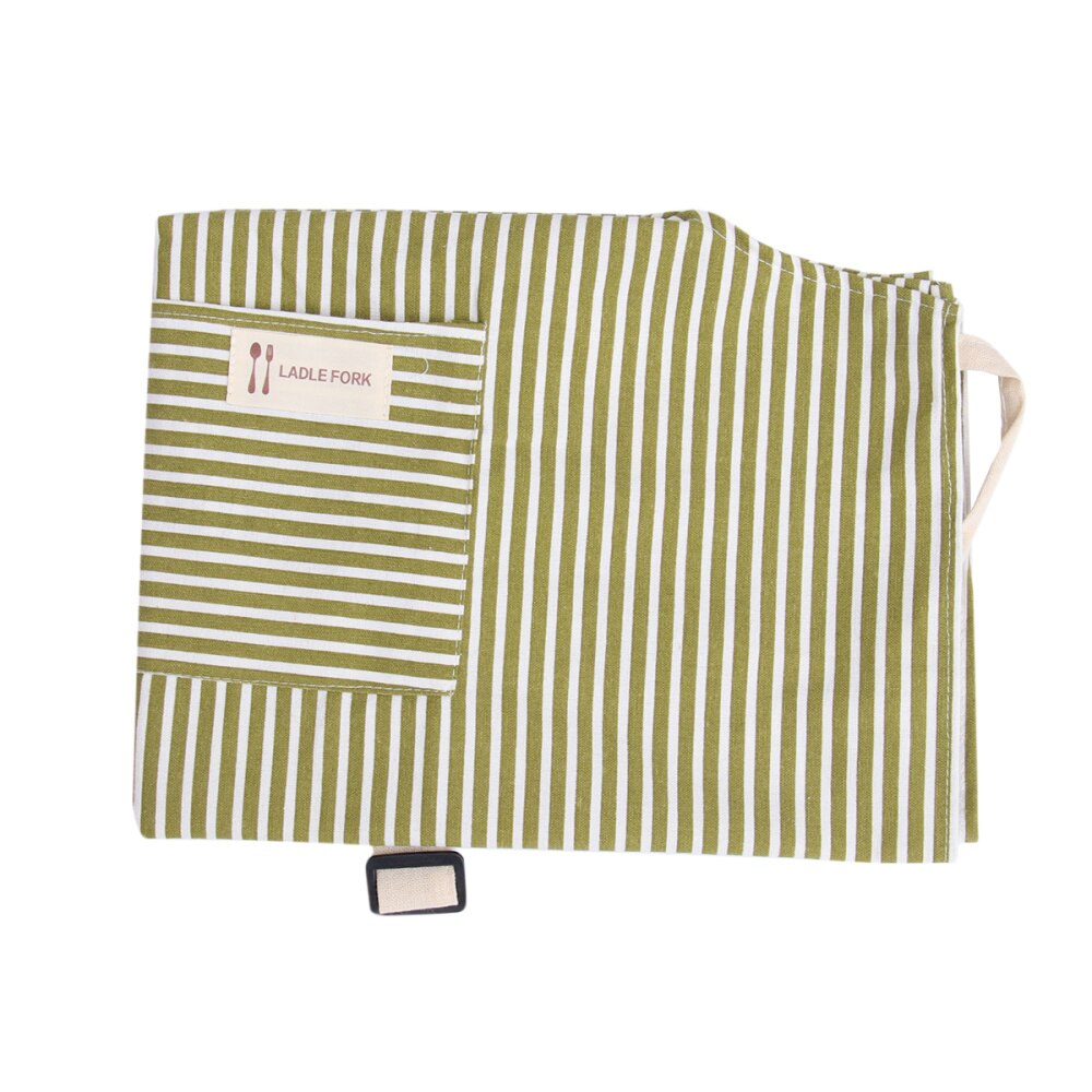 Striped Adult Sleeveless Apron Simple Oilproof Hanging Neck Apron with Pocket for Kitchen Cooking Baking (Red)