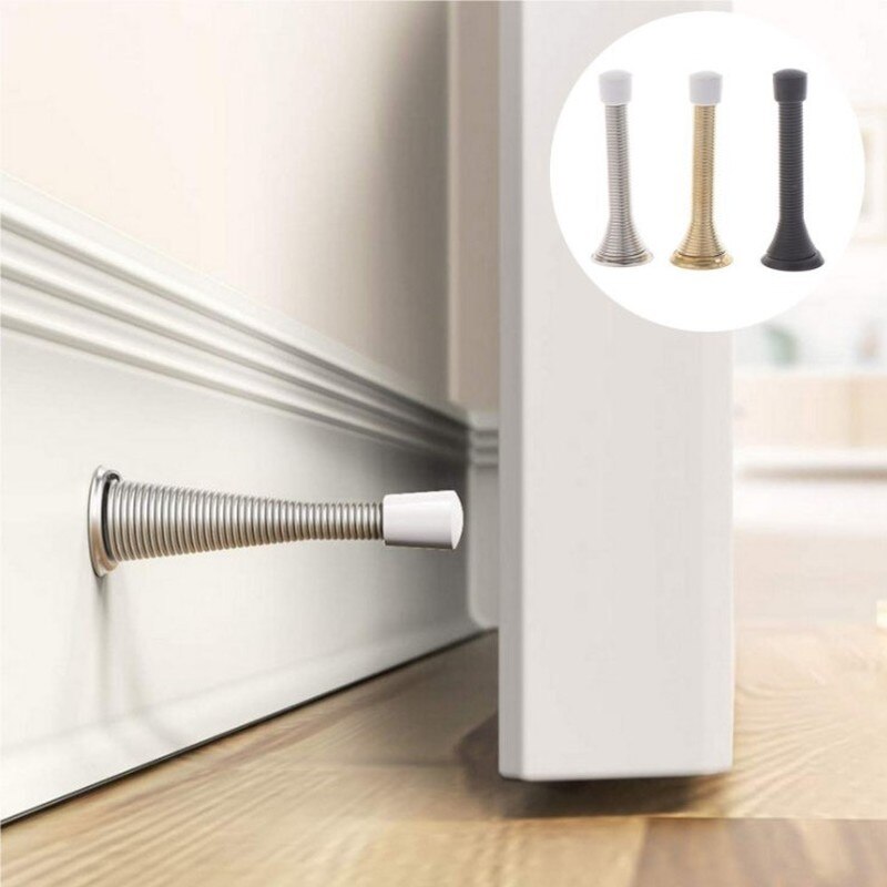 Novel Durable Spring Door-Stopper Stop Wall Decorative Stopper Protect s &amp; Safety Lock Cabinet doors Decor