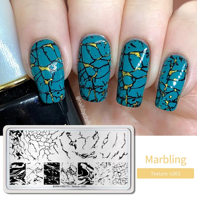 Né joli Nail Art estampage plaques timbre modèle marbre Texture motif Nail Art bricolage Image plaques outils d'impression: BP-T-L001