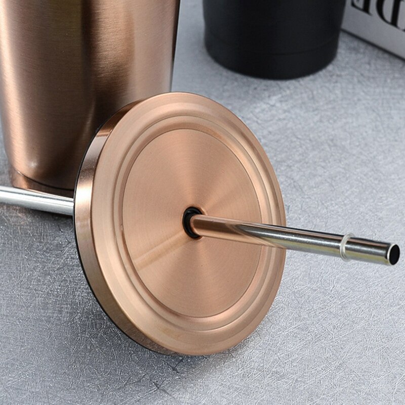 Stainless Steel Coffee Mug Thermo Mug with Lid Beer Mugs for Tea Cup Vacuum Flask Metal Cup Travel Cups(Black)