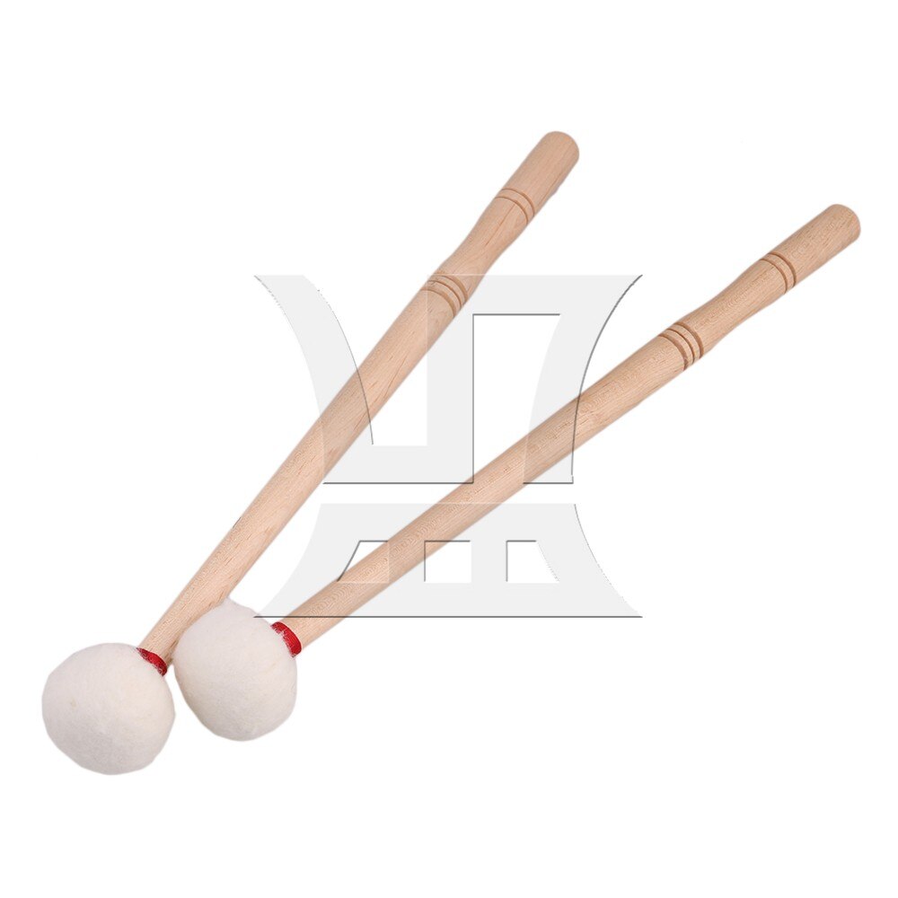 Yibuy 12 Inch Timpani Mallet Timpani Stick Multi-Purpose Felt Mallet Soft Felt Head Wood Handle Pack of 2