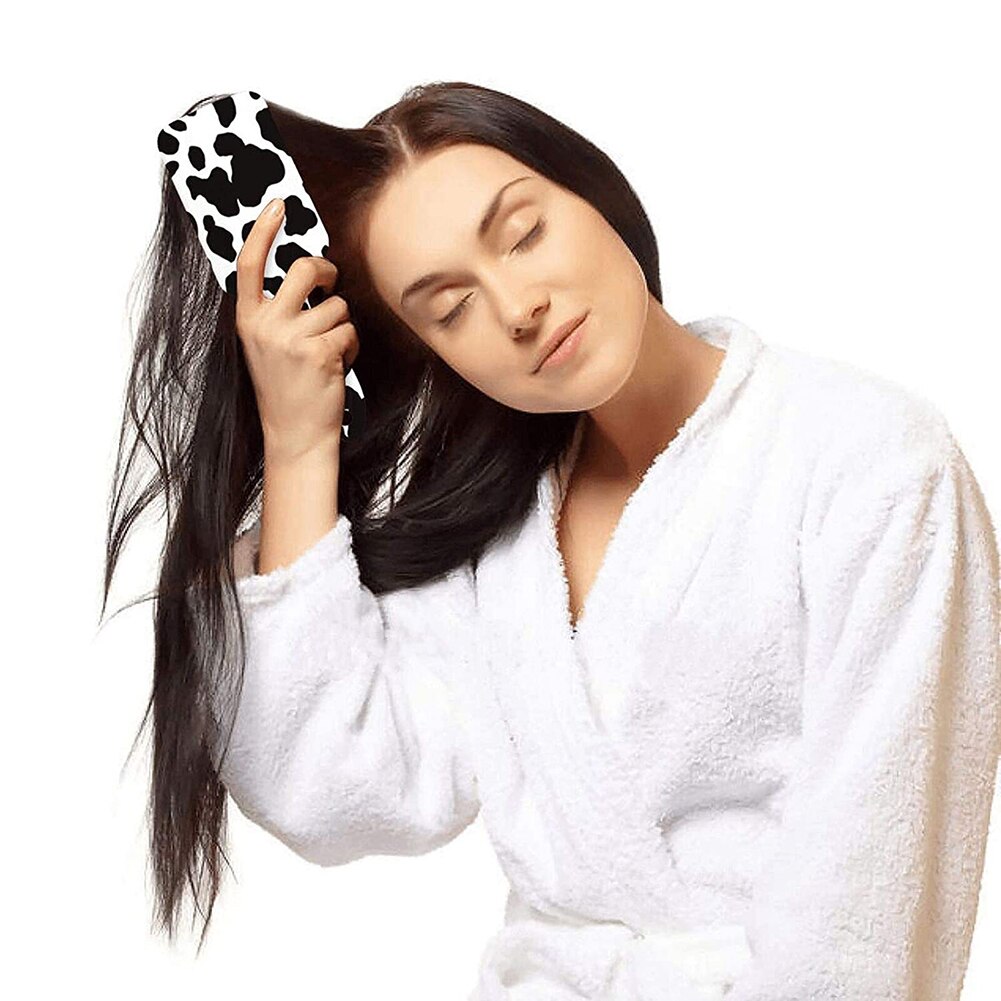 Spazzola per capelli con stampa di mucca spazzola per capelli per ragazze massaggio del cuoio capelluto pettine per donna spazzola per capelli riccia bagnata per parrucchiere strumento per lo Styling