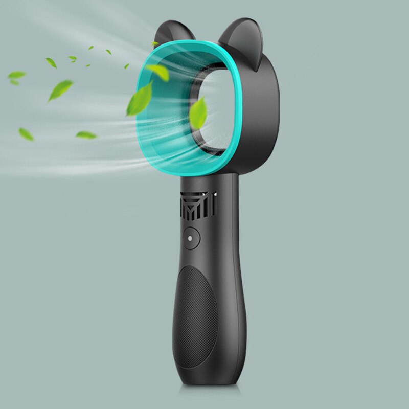 Mini Bladeless Fan Portable Hand held Cute Cat USB Rechargeable Cooling Fans 2000mAh Mute for Home Outdoor Ventilador Cooler